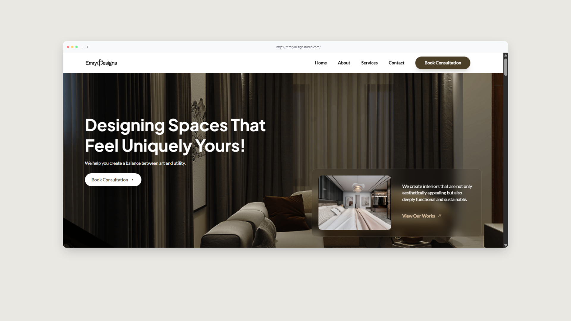 Emry Designs website